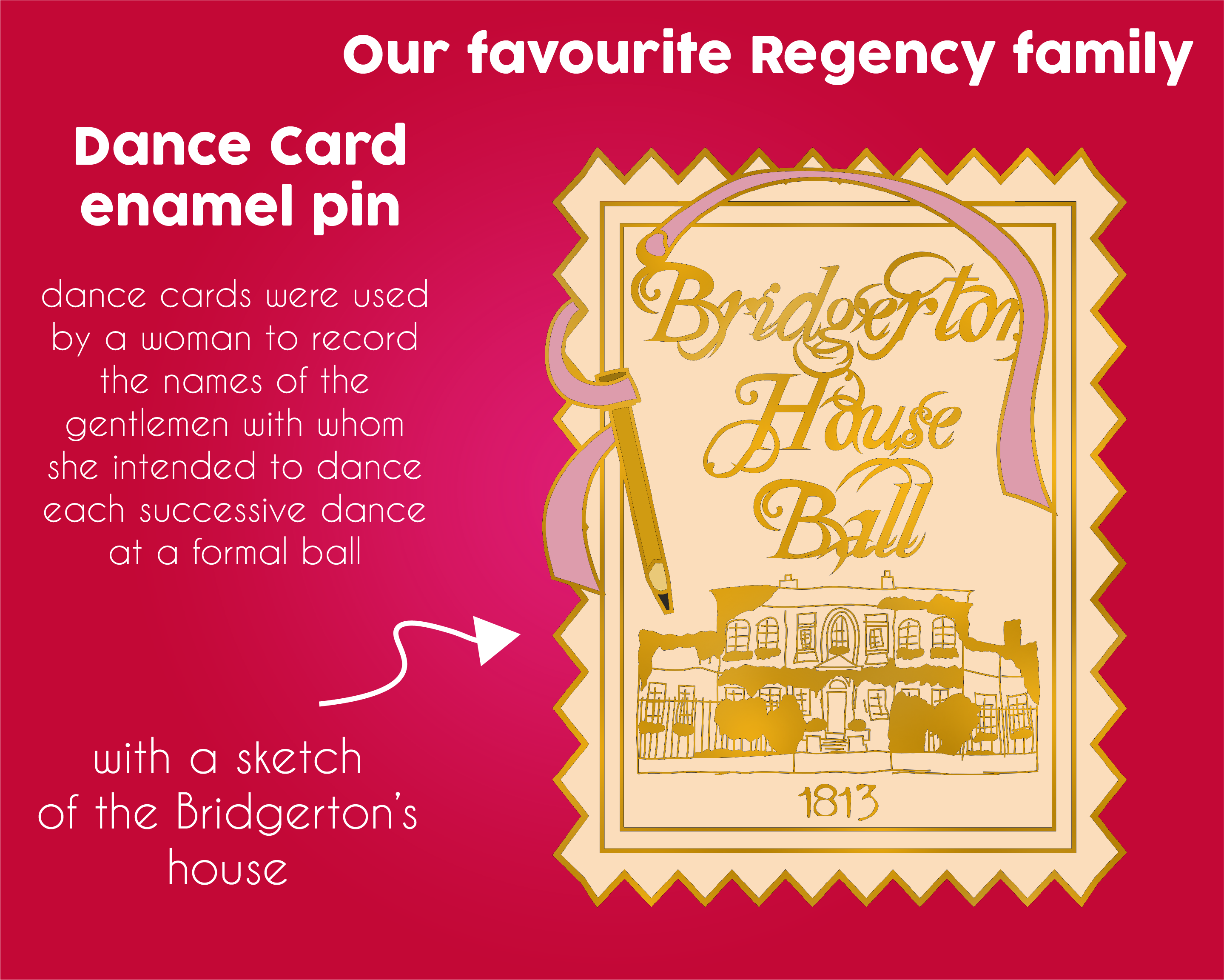 Bridgerton Dance Card - Bookish Tv Show Enamel Pin