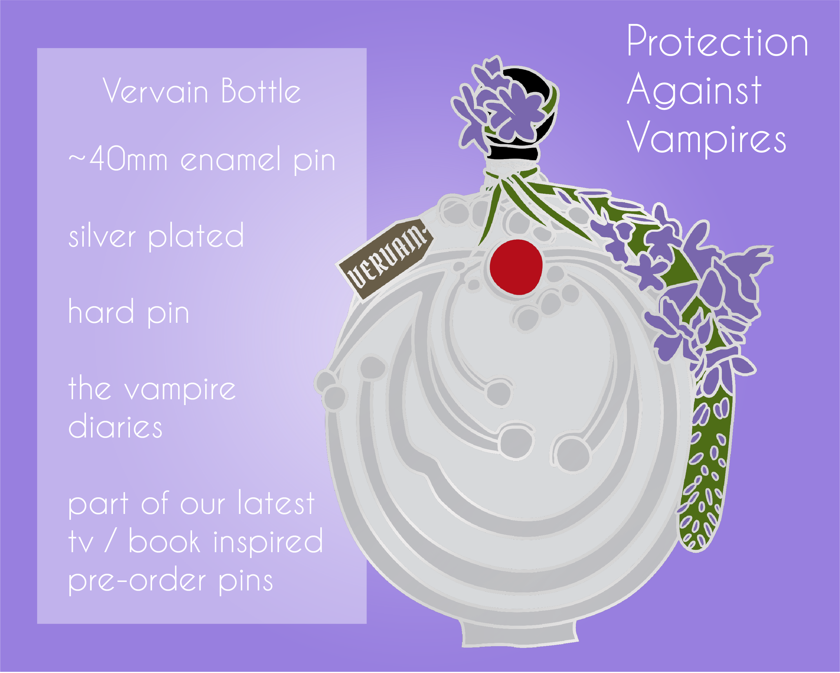 Vervain Bottle - TVD Vampire Diaries - Bookish / Tv Show Enamel Pin