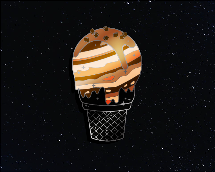 Jupiter 'Salted Caramel Big Bang' Ice Cream Planet Enamel Pin