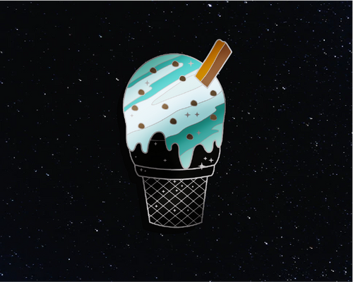 Load image into Gallery viewer, Uranus &#39;Mint Chocolate Meteoroid&#39; Ice Cream Planet Enamel Pin
