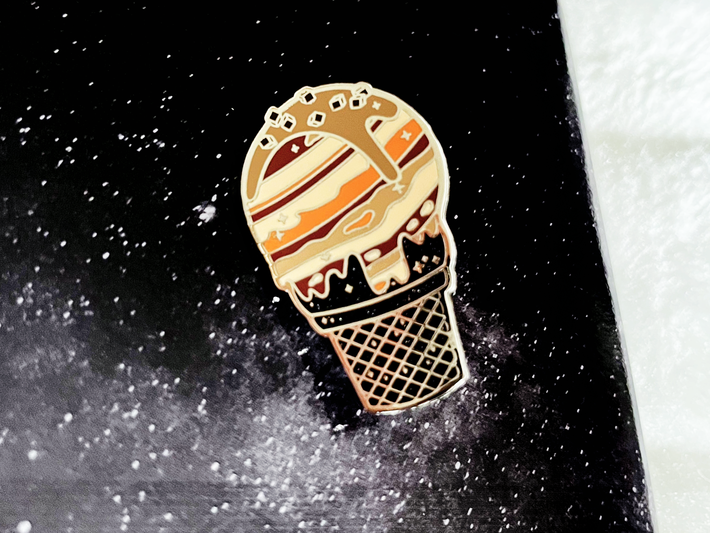 Jupiter 'Salted Caramel Big Bang' Ice Cream Planet Enamel Pin