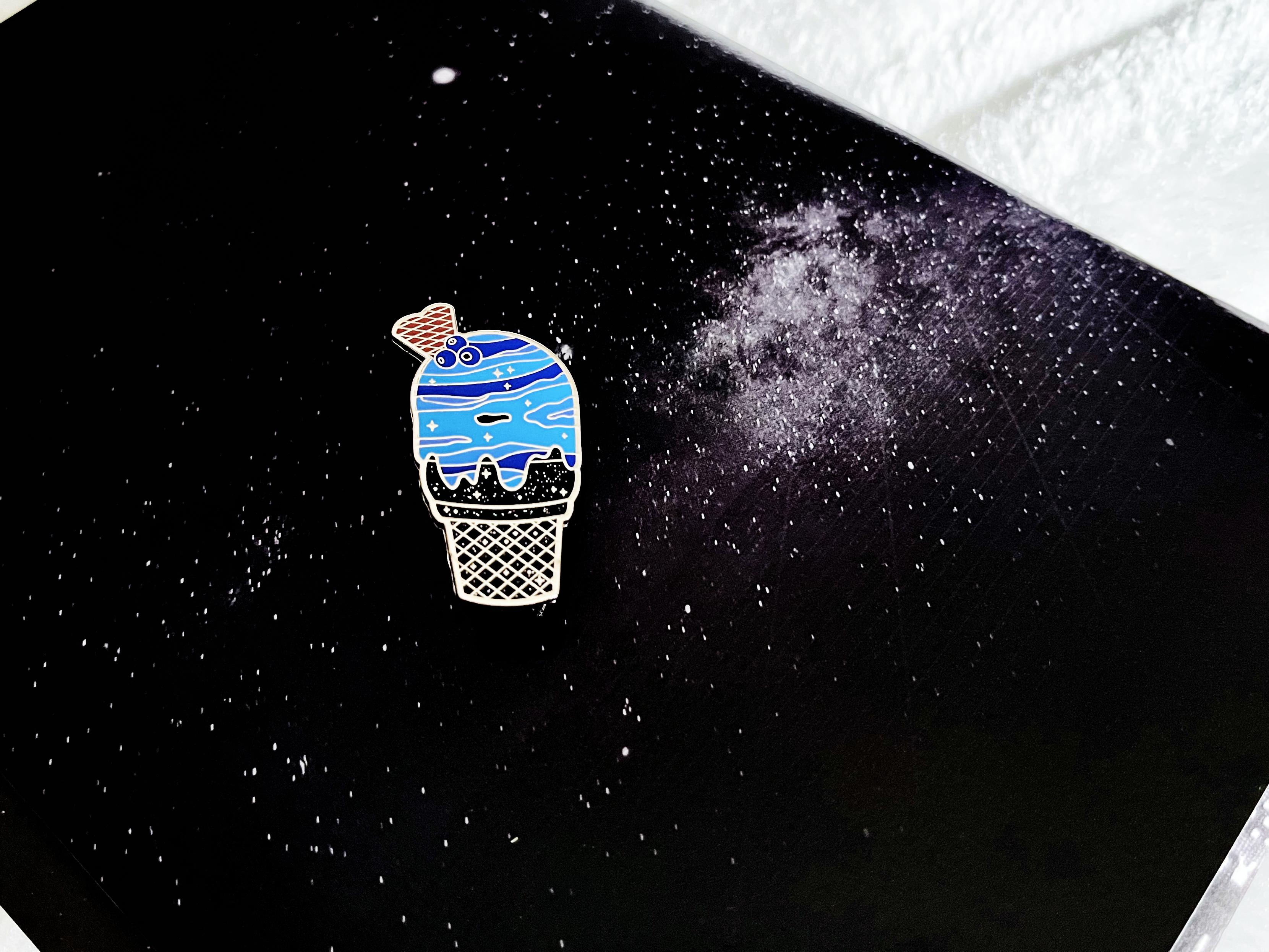 Neptune 'Blueberry Nebula' Ice Cream Planet Enamel Pin