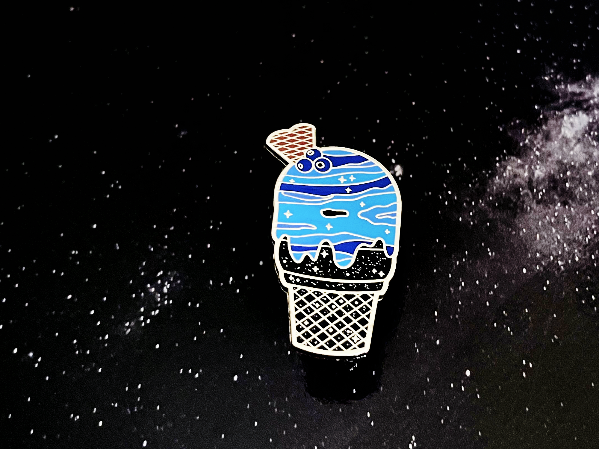 Neptune 'Blueberry Nebula' Ice Cream Planet Enamel Pin
