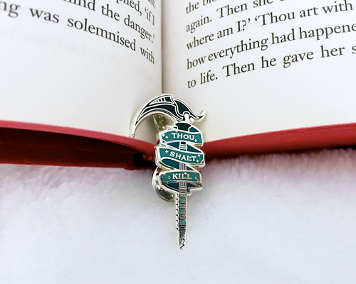 Load image into Gallery viewer, Thou Shalt Kill - Scythe Inspired - Bookish Enamel Pin

